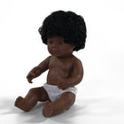 Miniland - Poupée bébé de 15 pouces - fille afro-américaine anatomiquement correcte-Légère odeur de vanille