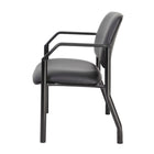 Nicer Interior chaise d'invité bariatrique antimicrobienne - Noir-Revêtement en vinyle antimicrobien, parfait pour les zones à fort trafic