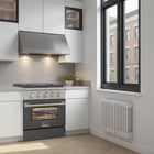 Kucht - 30 po Série KNG Cuisinière Pro Style au gaz naturel - Acier inoxydable/Gris ciment-Comparable aux cuisines professionnelles, cette cuisinière est équipée d’un four à convection de 22 000 BTU et d’un gril de 10 000 BTU
