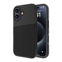 AXS - PROTech Plus Étui mince anti-choc avec double couches pour Apple iPhone 16 - Noir-Résistant aux chutes jusqu’a 10 pieds