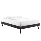Modway - Margo Bois Cadre de lit plateforme Queen, Noir-Construction en bois, MDF et placage