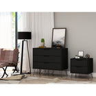 Manhattan Comfort - Rockefeller commode et table de chevet style milieu du siècle moderne - noir - ensemble de 2-Une fois assemblée, la table de nuit mesure 51,02 cm de longueur, 54,99 cm de hauteur, 44,78 cm de profondeur
