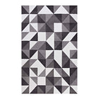 Modway - Kahula Mosaïque du triangle géométrique Tapis de comédie 8 pi l x 10 pi L - Noir, gris et blanc-Tapis en mosaïque triangulaire géométrique