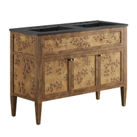 Modway - Elysian 48" Meuble de salle de bain à double lavabo - Noir brun-Vanité de salle de bain moderne