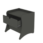 Manhattan Comfort - Table de nuit Coney 19,68" style mid-century moderne - Gris-Panneaux latéraux continus uniques pour créer des pieds courbés