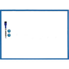 Charles Leonard - Tableau effaçable à sec magnétique - 17 po x 23 po - avec gomme/marqueur et 2 aimants - Cadre bleu-Fixez la carte de façon permanente à l'aide des tampons adhésifs fermés