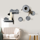 PawHut - Arbre à chat mural avec griffoir et étagères-Structure en panneaux de particules avec accessoires de fixation murale inclus 