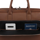 Bugatti - Maletlette de la collection Wellington pour ordinateur portable jusqu’à 15,6 po - Cognac-Poignées supérieures renforcées