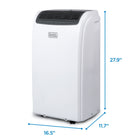 BLACK+DECKER - Climatiseur et chauffage portatifs de 12 000 BTU-4 en 1 : notre climatiseur et chauffage DOE 7 000 BTU (12 000 BTU ASHRAE 128) est aussi un déshumidificateur et un ventilateur. Ce climatiseur portatif (57,6 lb) est doté d'une télécommande et d'un panneau de commande monté sur le dessus avec affichage LED.