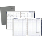 AT-A-GLANCE - Agenda hebdomadaire/mensuel traditionnel 2025 - 11 po H x 8 1/2 po l - Gris - Bilingue-Couverture en poly 2 pieces durable gris fonce