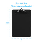 Davis Group - Planchettes à pince à ressort, format lettre, 9 po l x 12 po H – Noir - 6 par paquet-Clip à ressort