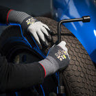 SHOWA - 381MFT Pro Gant en nitrile à poignée gaufrée en mousse microporeuse - Doublure en microfibre - Noir/Gris - Taille M-Doublure en microfibre technique tricot sans couture de calibre 14