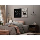 Manhattan Comfort - Table de nuit Rockefeller 20,08" style mi-siècle moderne à 1 tiroir - Marron-Choisissez le design de votre poignée lorsque le produit est chez vous Option pour une poignée découpée ou un look affleurant