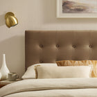 Modway - Emily Velours de performance résistant aux taches Tête de lit Queen size, Taupe-Tête de lit Queen size