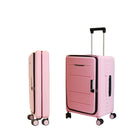 TRAVLR - Valise cabine rigide pliable de 20 pouces - Rose-La coque rigide est conçue pour se plier de 23 cm à 11 cm par simple clic sur un bouton.
