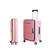 TRAVLR - Valise cabine rigide pliable de 20 pouces - Rose-La coque rigide est conçue pour se plier de 23 cm à 11 cm par simple clic sur un bouton.