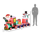 Outsunny - Train de Noël gonflable 8' Père Noël Bonhomme de neige Pingouin - Rouge-Le tissu en polyester certifié IP44 convient à une utilisation intérieure et extérieure