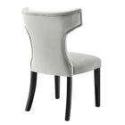 Modway - Curve Performance Velvet Chaises de salle à manger Ensemble de 2 - Gris clair-Assemblée requise