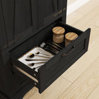 HOMCOM - Armoire de cuisine style ferme 71 po - noir-Matériau : MDF 