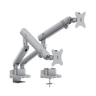 Uplite – Support réglable pour deux moniteur de 17 à 35 po à mouvement complet - argent-Convient à la plupart des écrans de 17 po à 35 po de taille et de 18 lb de poids avec des trous de montage de 75x75mm ou 100x100mm à l'arrière