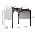 Outsunny - Tonnelle de patio extérieure pergola 10 pi l x 10 pi L - blanc-L’auvent supérieur peut coulisser sur les côtés pour maintenir la zone d’ombre