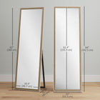 HOMCOM - Miroir rectangulaire corps entier - 21 po l x 64 po H - naturel-À utiliser en pose libre, appuyé ou fixé au mur pour s'adapter à toute configuration de pièce 