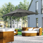 Outsunny - Parasol de terrasse carré déporté avec rotation à 360° et inclinaison - 8 pi x 8 pi - gris-La toile de 8' x 8' (245 x 245 cm) offre une ombre complète dans tout parc, jardin, terrasse, cour, plage, piscine ou autre espace extérieur