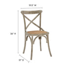 Modway - Gear Fauteuil d’appoint de salle à manger Ensemble de 2 - Gris-Siège en rotin naturel