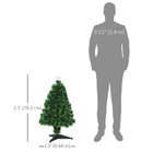 HOMCOM - Arbre de Noël Artificiel Pré-illuminé 2 - 5 Pieds pour Table - Vert-Fibre optique avec changer la couleur RVB pour ajouter à l'atmosphère festive 