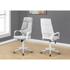 Monarch Specialties - 7270 Chaise De Bureau Dossier Haute Exec - Blanc/Tissu Gris-Garantie limitée de 5 ans pour les défauts de fabrication, pièces uniquement
