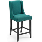 Modway - Baron Tissu rembourré Tabouret de comptoir - Sarcelle - Ensemble de 2-Finition de tête de clou polie