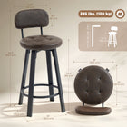 HOMCOM - Tabourets de bar pivotants hauteur comptoir - brun - paquet de 2-Structure en métal robuste supportant jusqu'à 264 lb (120 kg) par tabouret de bar 
