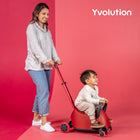 Yvolution - Yglider Luna Jouets porteurs - Rouge-Transformez-vous en scooter Yvolution Glider Nua, doté d'un mécanisme intuitif d'inclinaison pour diriger, de roues à LED et d'un guidon réglable qui grandit avec les compétences de votre enfant