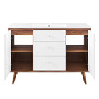 Modway - Transmit Évier simple 48" Vanette de salle de bain - Blanc noyer-8
