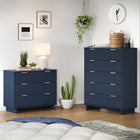 Manhattan Comfort - Granville commode et chiffonnier modernes - bleu minuit - ensemble de 2-Recommandé pour les téléviseurs jusqu'à 35 pouces