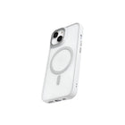 Evry - Étui anti-chocs testé contre les chutes de 10 pieds avec MagSafe pour iPhone 15/14/13 - Transparent et argenté-Compatible avec la recharge sans fil et MagSafe