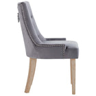 Modway - Pose Performance Velvet Chaise à manger Ensemble de 2 - Gris-Moulures cloutées à clous