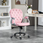 Vinsetto - Chaise d’ordinateur pivotante à 360-degrés avec siège rembourré et hauteur réglable - rose-Réglez la hauteur du siège selon vos besoins pendant de longues heures de travail