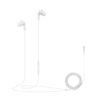 Basic Tech Écouteurs intra-auriculaires avec fil avec contrôle du volume et microphone intégré - Blanc-Confortable