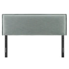 Modway - Camille Mélange de lin rembourré Tête de lit King Size - Bande bleue Spa-Bordure rebordée