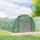 Outsunny - Serre tunnel à pied 13 pi x 9,8 pi x 6,6 pi avec 2 barres de support, blanc-Le design spacieux permet d’entrer facilement pour gérer les plantes  
