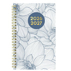 Blueline - Agenda Scolaire Hebdomadaire/Mensuel 13 Mois  De Juillet À Juillet - 8 po H x 5 po l - Motif Floral - Anglais-Reliure à double spirale dorée, couverture en poly épaisse