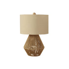 Monarch Specialties - Luminaire - 22 po H Lampe De Table - Cordage Brun - Abat-Jour Beige - Transitionnel-Une lampe de table d'inspiration boho, d'une hauteur de 22 pouces, avec une base texturée ouverte faite de corde de lin brun naturel, attachée à un abat-jour tambour en lin beige contrasté, et surmontée d'un embout en bois pour ajouter une ambiance chaleureuse et accueillante dans un salon, un bureau à domicile ou une chambre à coucher
