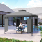 Outsunny - Pavillon à auvent 10 pi l x 10 pi L - toit double pour l’extérieur - gris foncé-Le grand espace accueille confortablement 10 personnes, assurant un confort spacieux