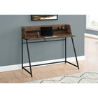 Monarch Specialties - 7548 Bureau 48 po L - Faux Bois Brun/Metal Noir-La base en métal robuste au fini noir offre de la stabilité et comporte des pieds en forme de trapèze pour un look élégant et contemporain