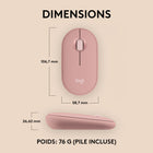 Logitech - Pebble Mouse 2 M350s fine sans fil Bluetooth, portable, légère, boutons personnalisables - Rose-8