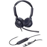 Casque UC double Yealink UH42 - Casque pour téléphone et ordinateur - Certifié UC - Noir-Longueur du câble du casque : 0,65 m (du casque à l'unité de contrôle d'appel)