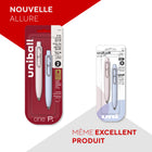 Uniball - Stylos à gel rétractables de poche Uni One P - 0.5 mm - Encre noire - Pêche & Soda - Paquet de 2-9