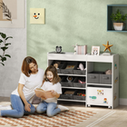 Qaba - Organisateur de rangement pour jouets avec 11 bacs amovibles - blanc-Comprend 9 petites boîtes et 2 grandes boîtes pour un rangement flexible
