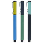 General Supply Goods + Co - Stylo à bille - 1,0 mm - bleu - bloc de couleur - paquet de 3  -Encre bleue